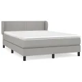 cadre de lit avec matelas Gris clair 140x190cm Tissu