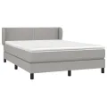 cadre de lit avec matelas Gris clair 140x190cm Tissu