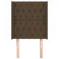 Tête de lit avec oreilles Marron foncé 83x16x118/128 cm Tissu