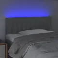 Tête de lit à LED Gris clair 100x5x78/88 cm Tissu