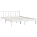 Cadre de lit Blanc Bois de pin massif 120x190 cm Petit double