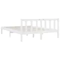Cadre de lit Blanc Bois de pin massif 120x190 cm Petit double
