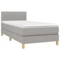 cadre de lit matelas LED Gris clair 100x200 cm Tissu