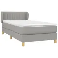 cadre de lit avec matelas Gris clair 100x200cm Tissu