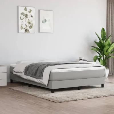 cadre de lit avec matelas Gris clair 140x190cm Tissu