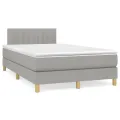 cadre de lit avec matelas Gris clair 120x200cm Tissu
