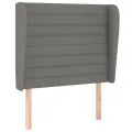 cadre de lit avec matelas Gris foncé 100x200cm Tissu