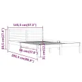 Cadre de lit Bois de pin massif 140x200 cm