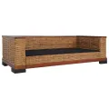 Ensemble de canapés 2 pcs avec coussins Marron Rotin naturel