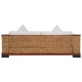 Ensemble de canapés 2 pcs avec coussins Marron Rotin naturel