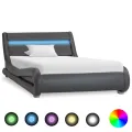 Cadre de lit avec LED Gris Similicuir 100 x 200 cm