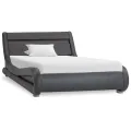Cadre de lit avec LED Gris Similicuir 100 x 200 cm