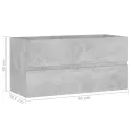 Armoire d'évier Gris béton 90x38,5x45 cm Aggloméré