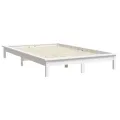 Cadre de lit blanc 120x200 cm bois de pin massif