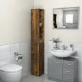 Armoire de bain chêne fumé 25x26,5x170 cm bois d'ingénierie