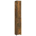 Armoire de bain chêne fumé 25x26,5x170 cm bois d'ingénierie