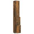 Armoire de bain chêne fumé 25x26,5x170 cm bois d'ingénierie