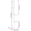 Armoire de bain chêne fumé 25x26,5x170 cm bois d'ingénierie