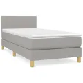 cadre de lit avec matelas Gris clair 100x200cm Tissu