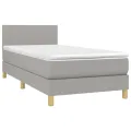 cadre de lit avec matelas Gris clair 100x200cm Tissu