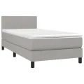 cadre de lit matelas LED Gris clair 100x200 cm Tissu