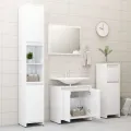 Ensemble de meubles de salle de bain Blanc brillant Aggloméré