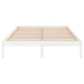 Cadre de lit Blanc Bois de pin massif 140x200 cm
