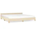 Cadre de lit avec tête de lit Crème 200 x 200 cm Tissu