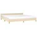 Cadre de lit avec tête de lit Crème 200 x 200 cm Tissu