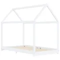 Cadre de lit d'enfant Blanc Bois de pin massif 90 x 200 cm