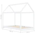 Cadre de lit d'enfant Blanc Bois de pin massif 90 x 200 cm