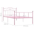 Cadre de lit Rose Métal 90 x 200 cm