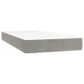 cadre de lit et matelas Gris clair 100x200cm Velours
