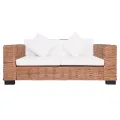 Ensemble de canapés 2 pcs avec coussins Rotin naturel