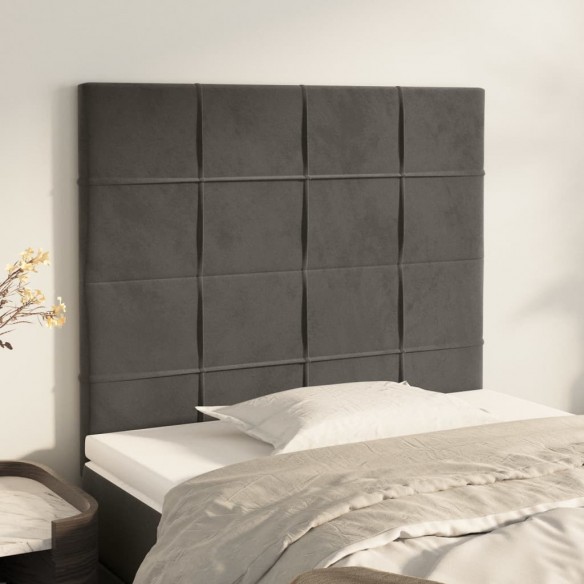 Têtes de lit 2 pcs Gris foncé 100x5x78/88 cm Velours