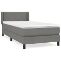 cadre de lit et matelas Gris foncé 90x190 cm Tissu