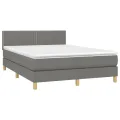cadre de lit et matelas et LED Gris foncé 140x200 cm