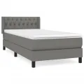 cadre de lit et matelas Gris foncé 90x190 cm Tissu