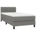 cadre de lit et matelas Gris foncé 90x190 cm Tissu