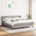 cadre de lit avec matelas Gris clair 180x200cm Tissu