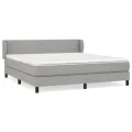 cadre de lit avec matelas Gris clair 180x200cm Tissu