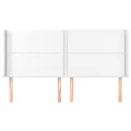 Tête de lit avec oreilles Blanc 203x16x118/128 cm Similicuir
