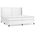 cadre de lit avec matelas Blanc 200x200cm Similicuir