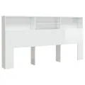 Armoire de tête de lit Blanc brillant 200x19x103,5 cm