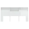 Armoire de tête de lit Blanc brillant 200x19x103,5 cm