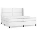 cadre de lit avec matelas Blanc 200x200cm Similicuir