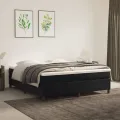 cadre de lit et matelas Noir 160x200 cm Velours