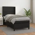cadre de lit avec matelas Noir 90x200 cm Similicuir