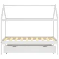 Cadre de lit enfant avec tiroir blanc bois pin massif 80x160 cm