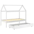 Cadre de lit enfant avec tiroir blanc bois pin massif 80x160 cm